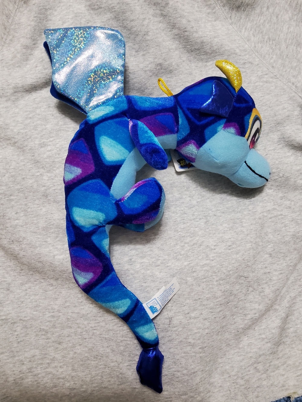 Blue Seadragon Plush Toy with Glitter Wings